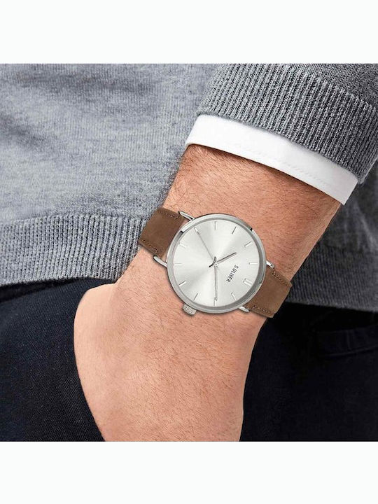 s.Oliver Watch Battery with Leather Strap