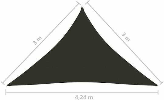 vidaXL Dreieck Sonnensegel Gray Mit Hoop & mit PU-Beschichtung 3x3x4.24m hergestellt aus Oxford-Gewebe