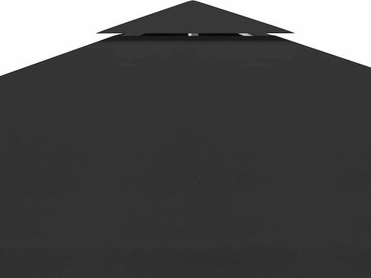 vidaXL Κάλυμμα για Κιόσκι Μαύρο με Επίστρωση PVC 3x3m