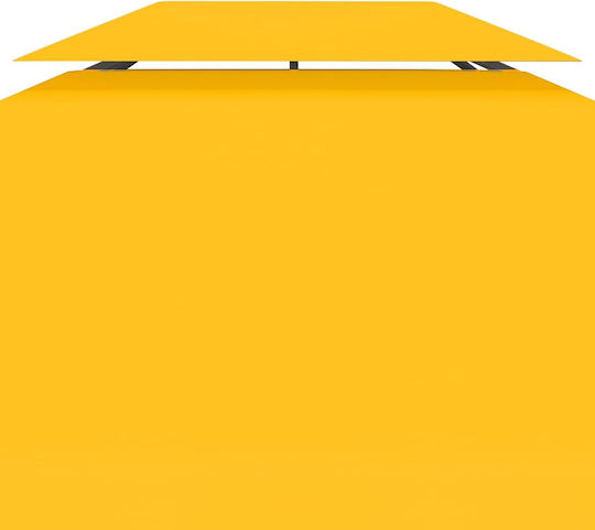 vidaXL Acoperiș Pentru Foișor 2 Niveluri 310gr/m² Galben Cu Acoperire PVC 3x4m
