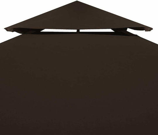 vidaXL Acoperiș Pentru Foișor 2 Niveluri 310gr/m² Maro Cu Acoperire PVC 3x4m