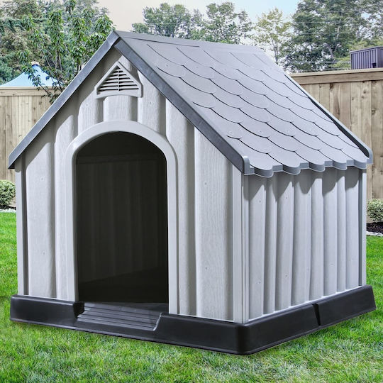 vidaXL Dog House Large Plastic Outdoor Gray 92x87x91cm