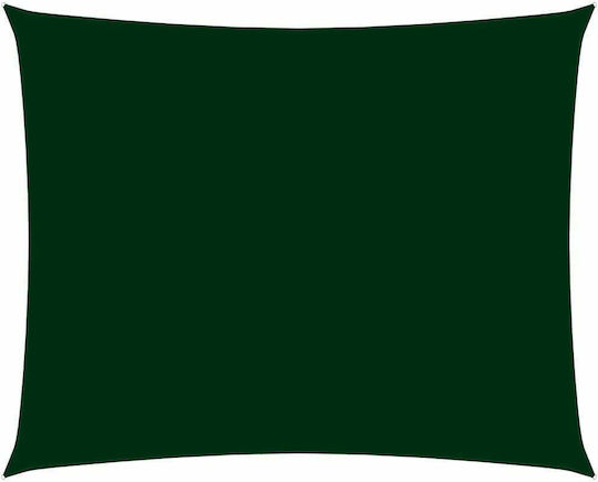 vidaXL Rectangular Shade Sail Green With Hoop & with PU Coating 3.5x5m Rectangle made of Oxford fabric