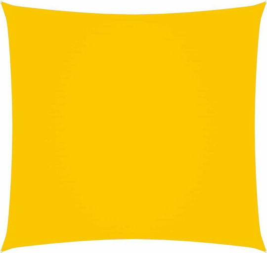 vidaXL Square Shade Sail Yellow With Hoop & with PU Coating 4x4m Square made of Oxford fabric