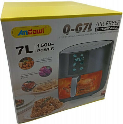 Andowl Air Fryer with Removable Basket 7lt Black