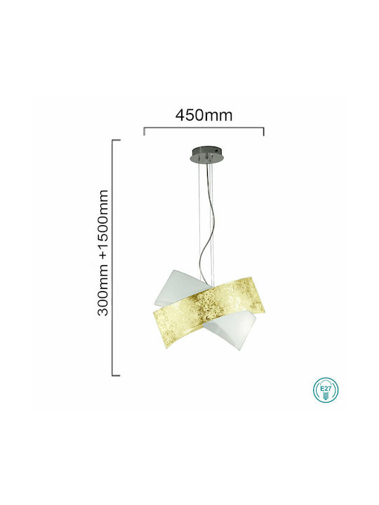 Ondaluce Pendant Light Gold with Socket E27 45cm