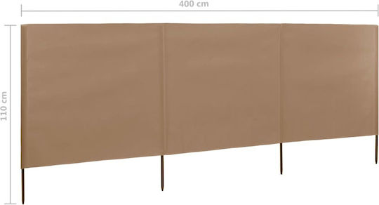 vidaXL Fabric Fence Panel in Brown Color 80cm x 4.0m