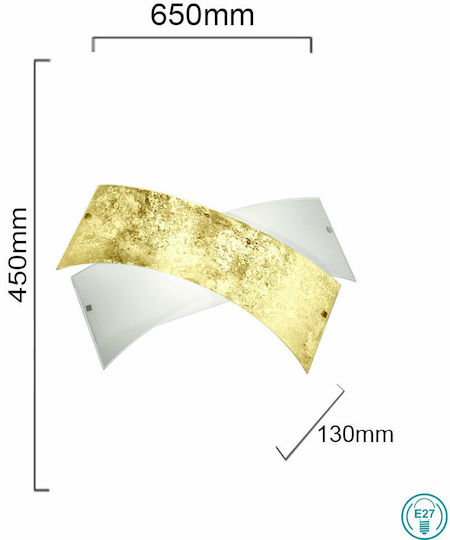 Ondaluce Pl.Flake/Gr-Fo Deckenleuchte 65cm Gold mit Fassung E27