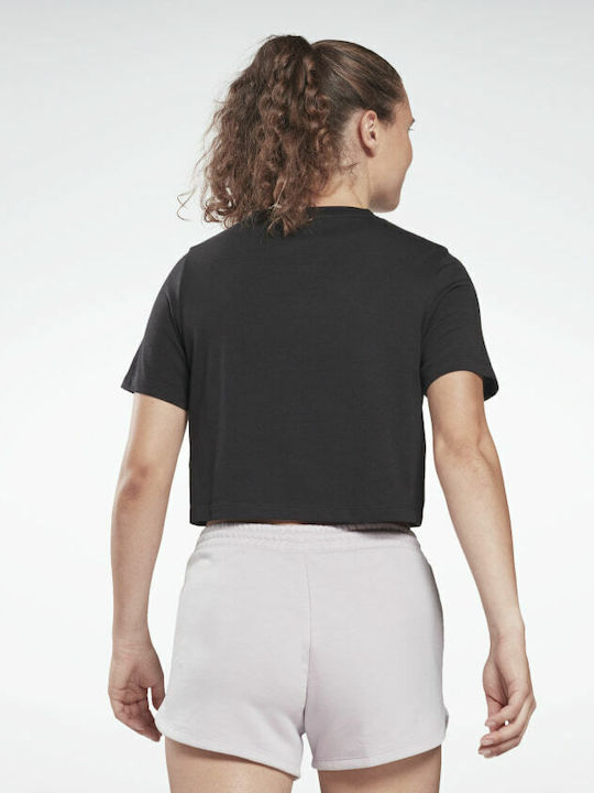 Reebok Identity Women's Athletic Crop Top Short Sleeve Black