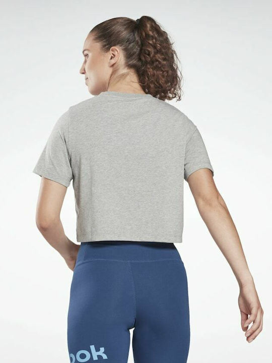 Reebok Identity Дамска Спортна Памучна Блуза Къс ръкав Medium Grey Heather