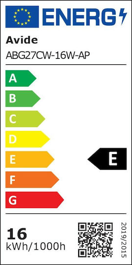 Avide ABG27CW-16W-AP Λάμπα LED 16W 71mm για Ντουί E27 και Σχήμα A70 Ψυχρό Λευκό 2010lm