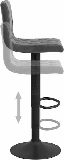 Hocker Bar mit Rückenlehne & Höhenverstellbar Dark Grey 2Stück 40x43x90-111cm