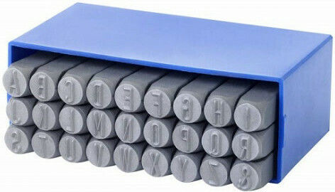 Donges Embossed Latin Alphabet Letters 5mm 30-530005-0 Stamped Letters Hand Tool Set 27pcs