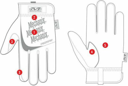 Mechanix Wear Fastfit Γάντια Εργασίας Μαύρα Συνθετικού Δέρματος