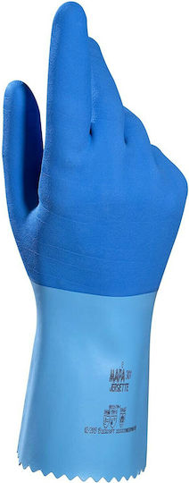 Mapa Waterproof Gloves for Work Blue Latex/Cotton 1pcs