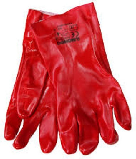Ergo Arbeitshandschuhe Rot PVC/Baumwolle 27cm 1Stück