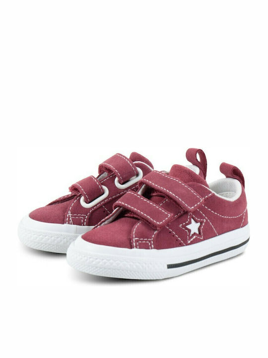 One Star ALL STAR Adidași Copii Cu Închidere Hoop & Loop Burgundia