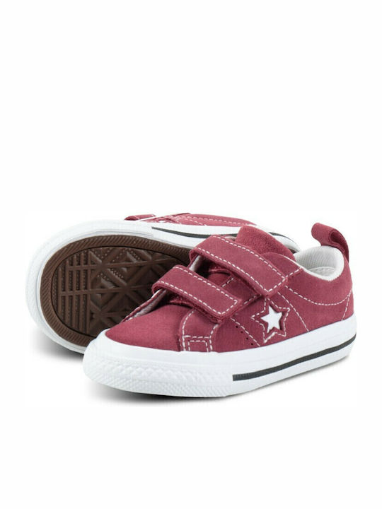 One Star ALL STAR Adidași Copii Cu Închidere Hoop & Loop Burgundia