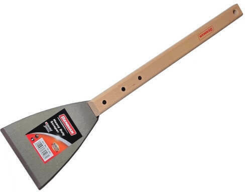 Benman Spatula Scraper Metallic 100mm with Wooden Handle 70496
