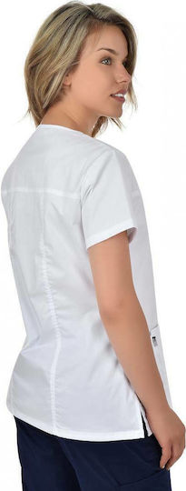 B-Well Lisa Women's White Medical Jacket Cotton and Polyester