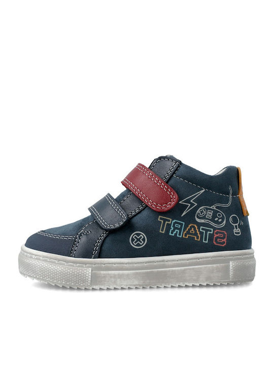 Παιδικά Sneakers High Ανατομικά με Σκρατς Μπλε