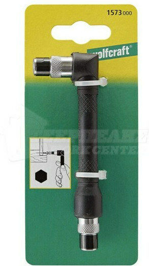 Wolfcraft 90 Degree Angle Screwdriver for Bits Chuck Wrench 1573000