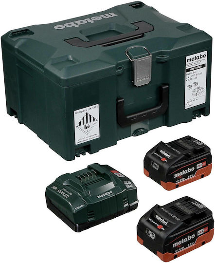 Metabo Set 2 Tool Batteries Lithium 18V Capacity 8Ah with Charger