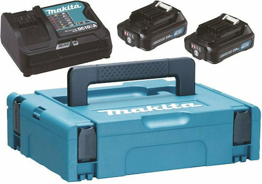 Makita Set 2 Baterii Unelte Litiu 12V Capacitate 2Ah cu Încărcător BL1021B