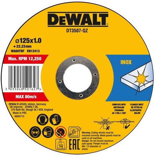 DEWALT Δίσκος Κοπής Μετάλλου 125mm
