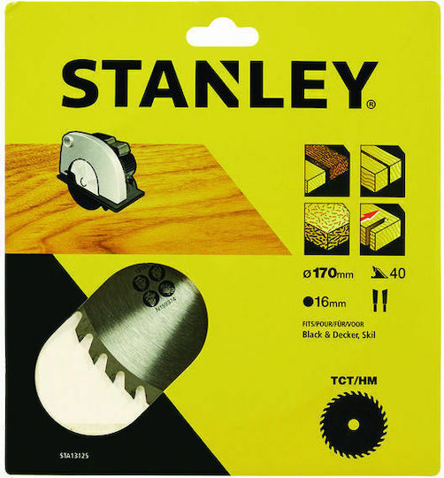 Stanley Disc de tăiere Lemn cu 40 Dinti 170mm
