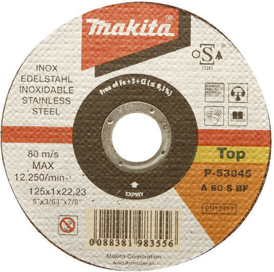 Makita Metal Cutting Disc Inox 125mm Cutting Disc Metal Hole Diameter 125mm 1pcs