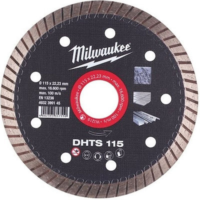 Milwaukee Δίσκος Διαμαντέ DHTS Slicer/Coarse Grater Disc Construction Materials 115mm 1pcs