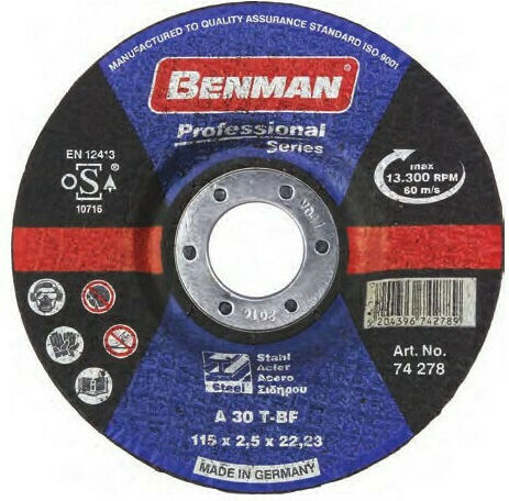 Benman Δίσκος Κοπής Σιδήρου Professional 125mm Δίσκος Κοπής Μετάλλου 125mm
