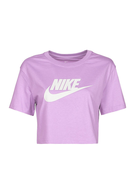 Sportswear Women's Athletic Crop Top Short Sleeve Violet Shock