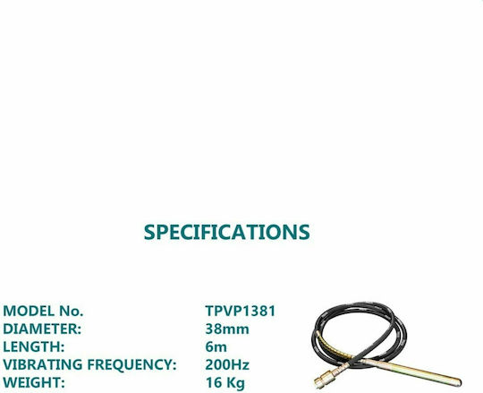 Total Вибратори за Бетон Гъвкав вал Маркучи Ф - 38mm 6m TPVP1381 1бр