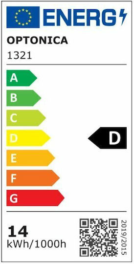 Optonica LED Bulb 14W for Socket E27 and Shape A60 Warm White 2100lm