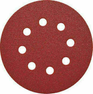 Morris Aluminium Oxide Velcro Orbital Sander Sanding Sheet K220 with 8 Holes 125x125mm