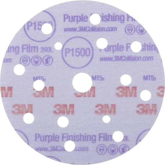 3M Hookit Φύλλο Λείανσης Έκκεντρου Τριβείου K800 με 15 Τρύπες 150x150mm