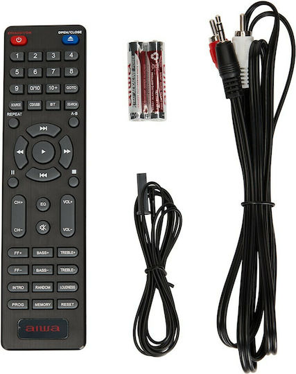 Aiwa Ηχοσύστημα 2.0 MSBTU-300 20W με CD / Digital Media Player, WiFi και Bluetooth Μαύρο