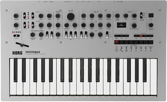 Korg Synthesizer Minilogue mit 37 Dynamisch Tasten Silber
