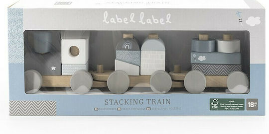 Label Label Vehicle Stacking Train made of Wood for 18++ Months