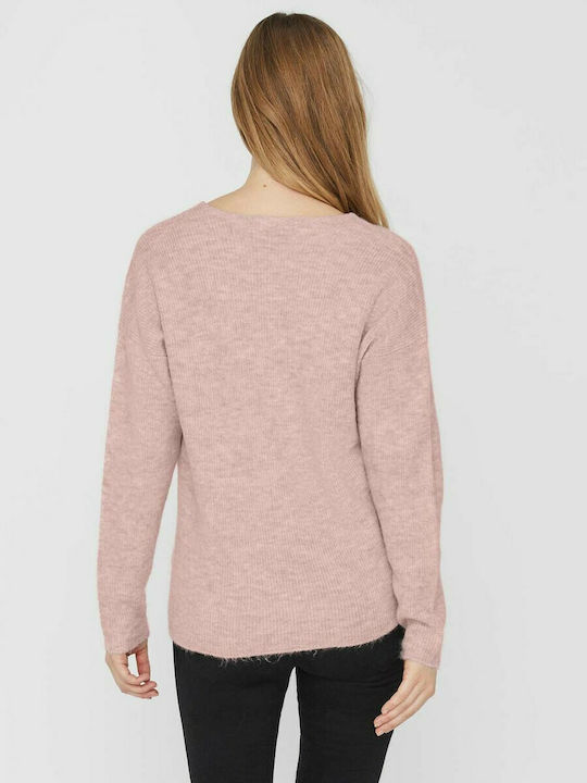 Vero Moda Women's Long Sleeve Sweater with V Neckline Sepia Rose