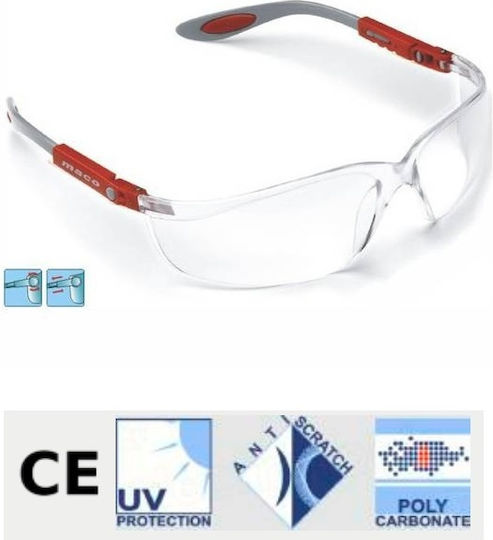 Maco Safety Glasses for Protection with Transparent Lenses 1pcs