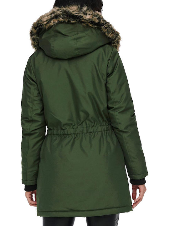 Lungă Jachetă de femei tip parka Verde
