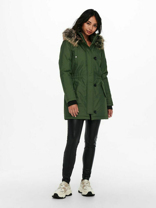 Lungă Jachetă de femei tip parka Verde