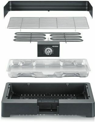 Severin Tabletop Electric Grill Grill 2200W with Adjustable Thermostat 44.5cmx26cmcm