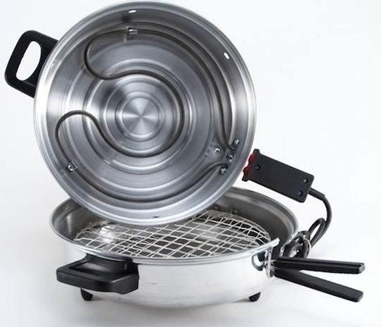 FOINIX Tabletop Electric Grill Aluminium Grill 900W with Lid 27.5cmx27.5cmcm