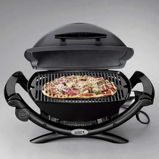Weber Q1400 Tabletop Electric Grill Aluminium Grill 2200W with Lid and Adjustable Thermostat 43cmx32cmcm