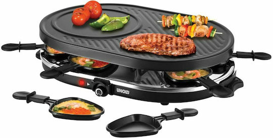 Unold Επιτραπέζια Ηλεκτρική Ψησταριά Raclette Λείας και Αυλακωτής Πλάκας 1200W με Ρυθμιζόμενο Θερμοστάτη