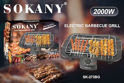 Sokany SK-273BG Tischplatte Elektrischer Grill Grill 2000W mit einstellbarem Thermostat 48cmx30cmcm